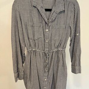 Stylish Striped Shirt Dress